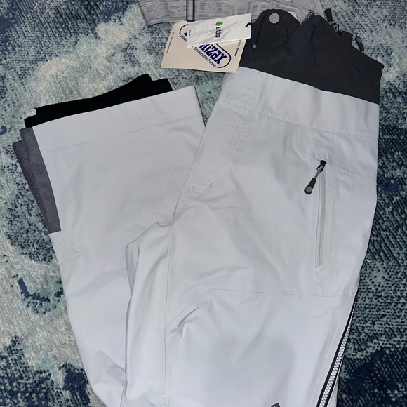 Stio Gortex Gray and Black Dermizax Bib Pants - Picture 2 of 4